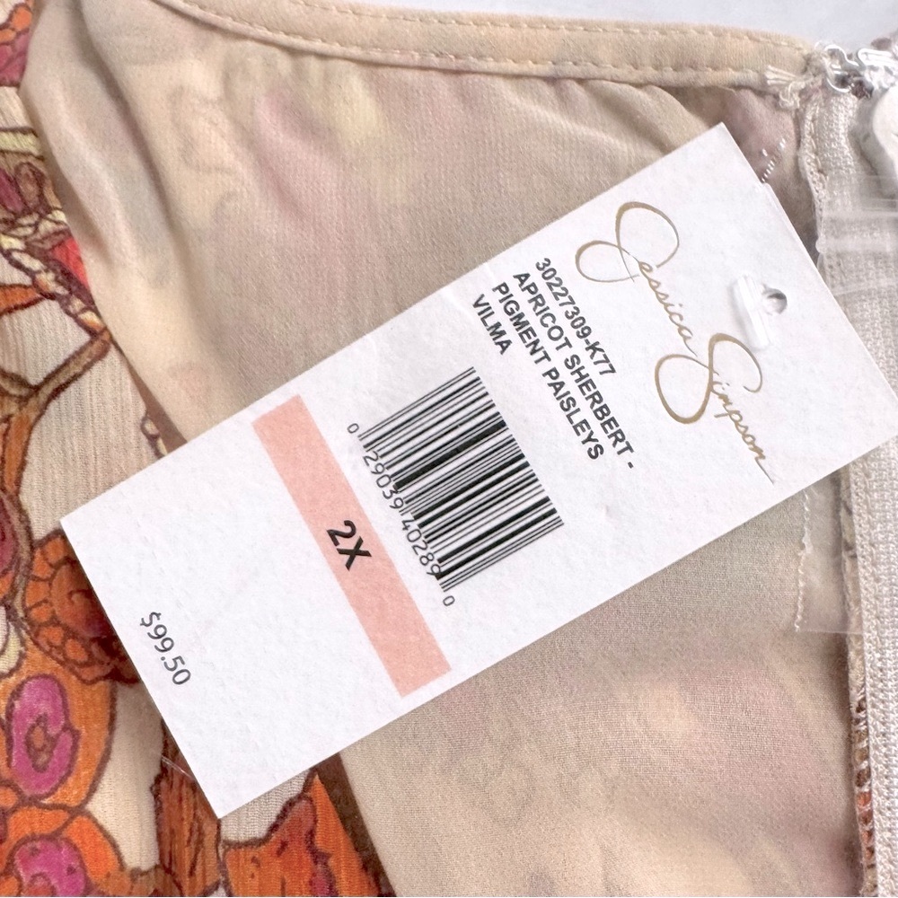 Jessica Simpson Apricot Vilma Button Front Dress Size 2X - Picture 10 of 12